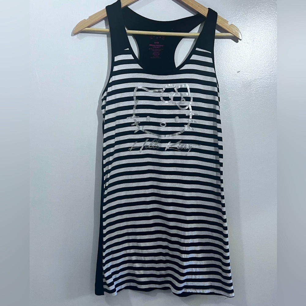 Hello Kitty Black and White Striped sleep wear  Women's mini dress